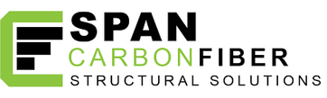 Span Carbon Fiber — the company wordmark, “SPAN” in black beside a green block letter F, above “Structural Solutions”.